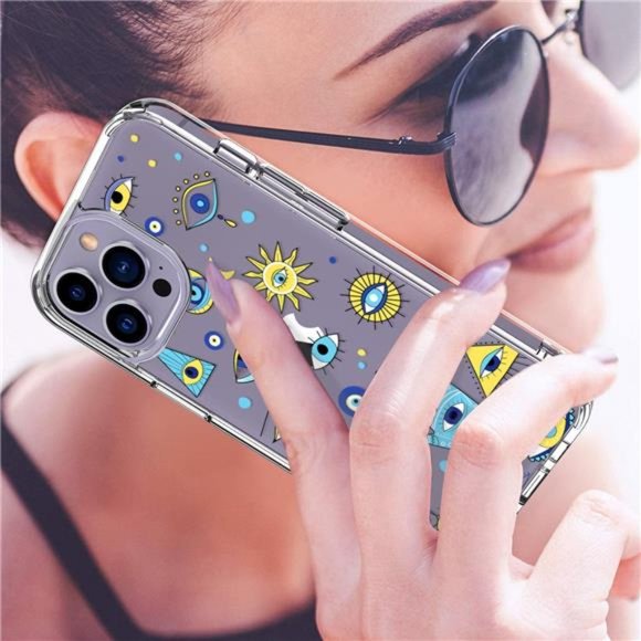 For iPhone 14 Pro Max 6.7" Case with Screen Protector, Turkish Eye Cute - Picture 4 of 6